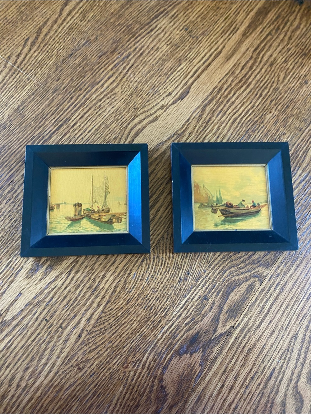 Pair of Vintage Richards made in Germany miniature paintings